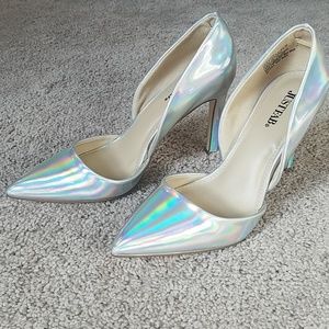 JustFab iridescent Lucynda heels